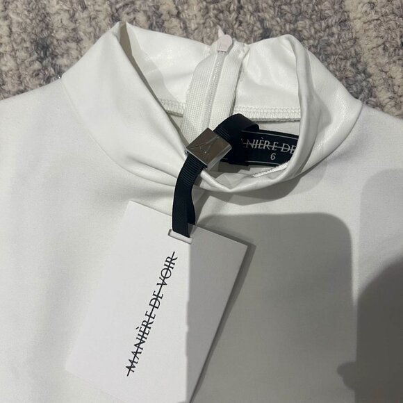 Maniere de Voir Vegan Leather Suspender Dress BNWT - Picture 4 of 7